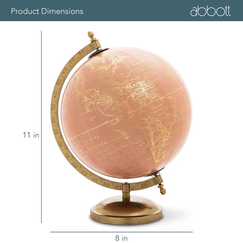 Abbott Collection 57-LATITUDE-10 Spinning Small Decorative Globe, Gold/Black, 11" H - Image 4